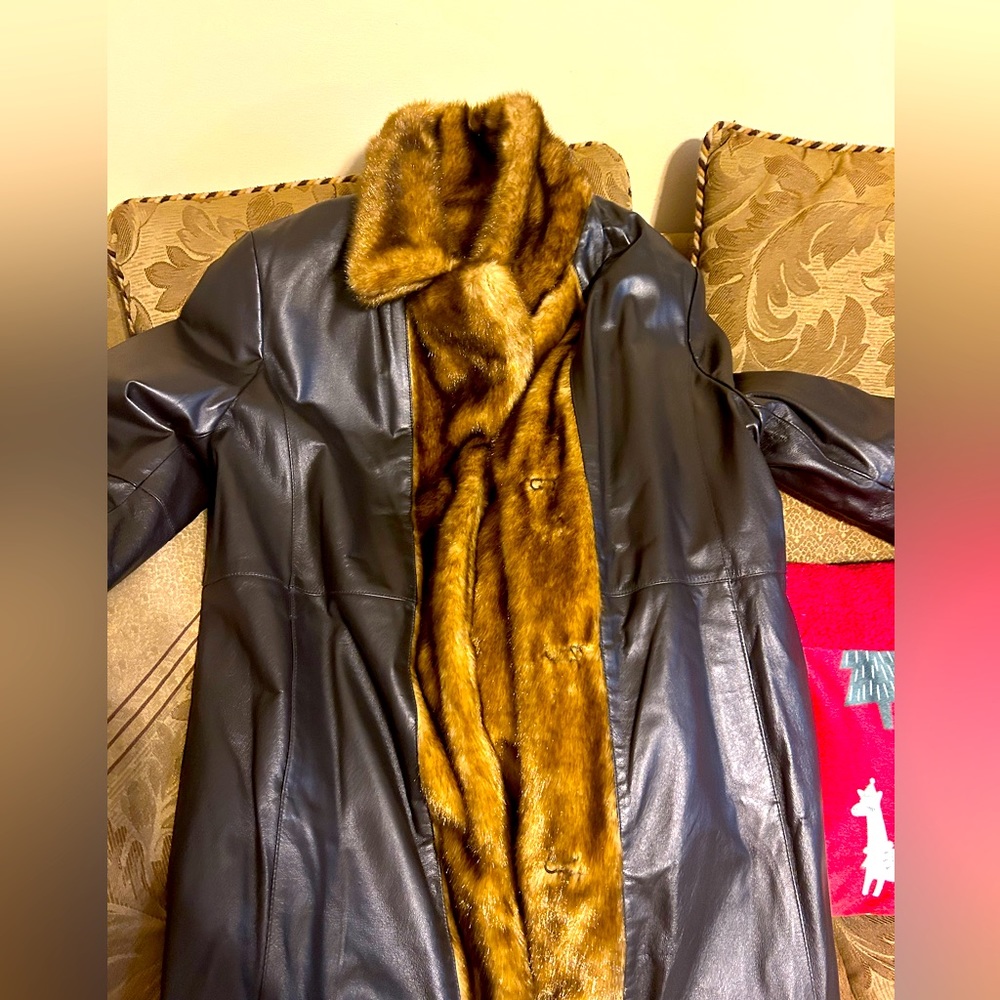 Excelled collection, reversible faux fur, leather coat